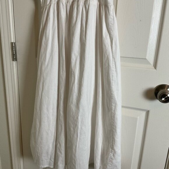 H&M White Linen Blend Buttons Dress Midi size small - Picture 7 of 9